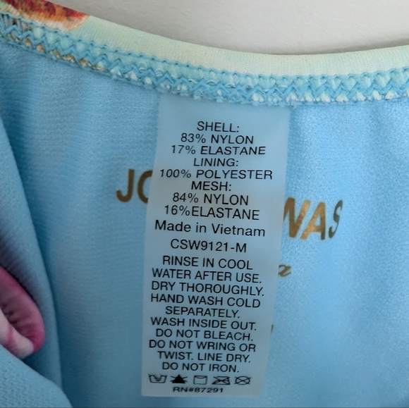 Johnny Was Costa Azul Bandeau One Piece Swimsuit Size XS Extra Small Butterflies - Picture 5 of 6